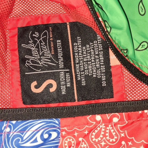 New Bleecker and Mercer Bandanna Patchwork lined windbreaker size S - Picture 3 of 7